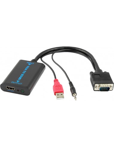 Powertech 3.5mm / USB-A / VGA male -...