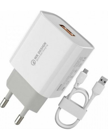 WK USB-C Cable & USB-A Wall Adapter...